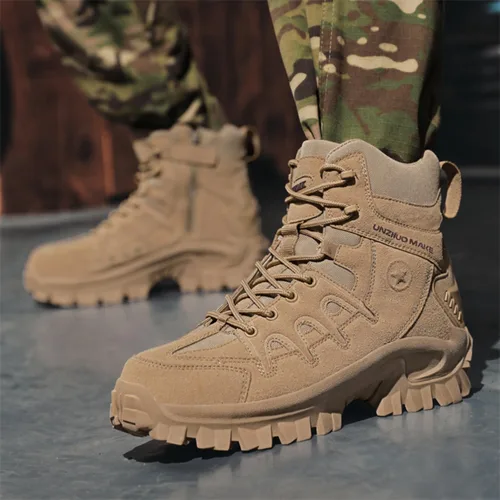 Vista 2 de Men's Military Tactical Boot Lightweight Comfortable Boots Motorcycle Combat Hiking Boots Hiking Boots Hiking Shoes