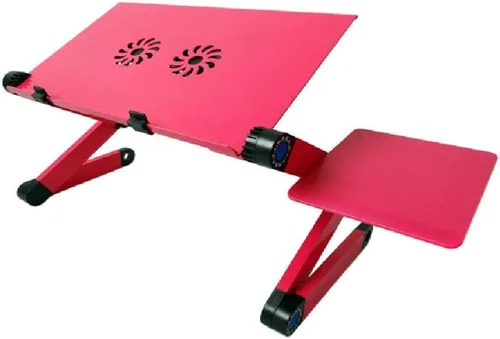 Vista 8 de Bandeja de escritorio ergonómica con ventilación para computadora portátil (16.535 x 10.236 in con alfombrilla de mouse y ventiladores dobles, negro)