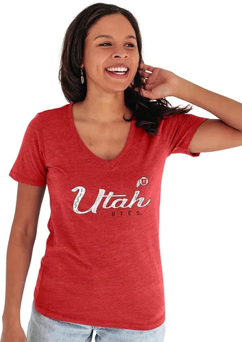Vista 9 de Blue 84 NCAA - Camiseta de triple mezcla con cuello en V para mujer