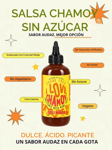 Vista 4 de I Love Chamoy - Salsa de chamoy sin azúcar, mango con chile, 10 onzas 1 unidad