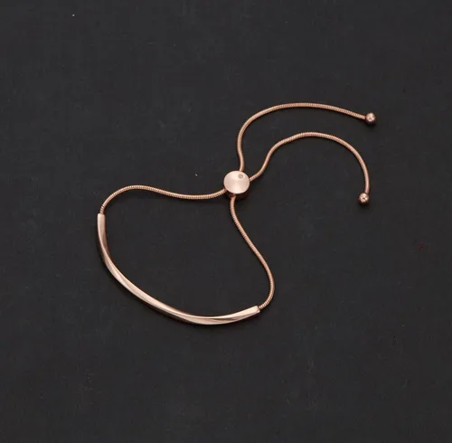 Vista 4 de WOWORAMA Pulseras deslizantes ajustables para mujer, pulsera de amistad para mujer, pulsera bolo de oro, oro blanco, oro rosa