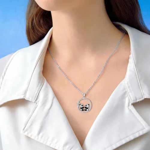 Vista 3 de Collar de plata de ley 925 de cuervoáguilabúhofénixpandacolibríleónpolillaleopardomarlin, para mujeres y hombres, colgante de animales, joyería