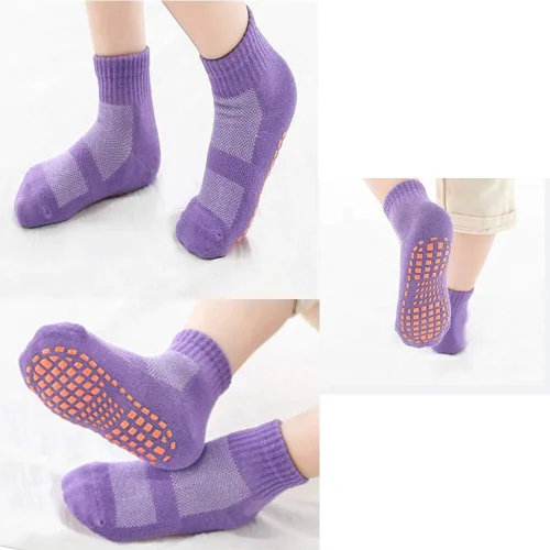 Vista 2 de Calcetines antideslizantes para trampolín, calcetines antideslizantes para el suelo para ejercicios, gimnasio, yoga