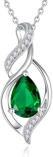 Vista 24 de FANCIME Collar de piedra natal para mujer, regalo de cumpleaños para ella 10 - Ópalo