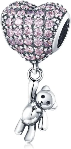 Vista 70 de Abalorios de plata de ley para pulseras, collares, familia para siempre, circonita cúbica, regalo de joyería para mujeres