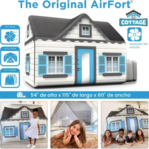 Vista 3 de El Original Patentado AirFort - Construye Un Fuerte en 30 Segundos, Fuerte Inflable para Niños, Tienda de Juego para 3-14 Años, Un Playhouse Donde