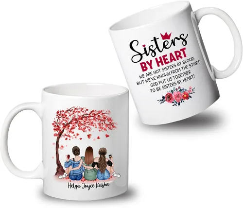 Vista 22 de Taza de café personalizada de la amistad para mejor amiga, regalo de taza del día de Galentine, regalo de taza de Navidad, taza de café