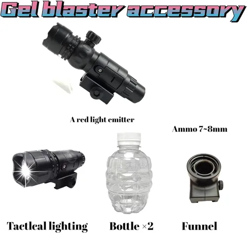 Vista 5 de spark future Accesorios de Gel Blaster, Accesorio, con Soporte Botella Embudo Piezas de Pistola de Bolas Salpicaduras, Adecuado para Edades 14+