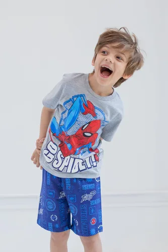 Vista 6 de Marvel Conjunto de camiseta de Spiderman y pantalones cortos de rizo francés de los Vengadores