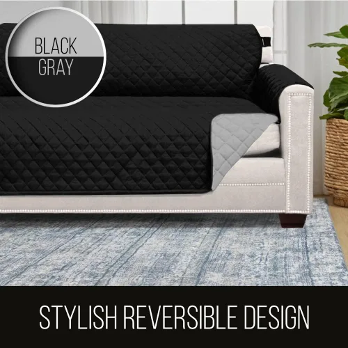 Vista 5 de Sofa Shield - Funda para sofá Loveseat con correa patentada, protector de cojín, funda reversible diseñada en EE. UU. resistente a manchas