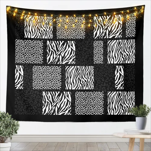 Vista 10 de Castle Fairy Tapiz con estampado de leopardo, guepardo africano, tapices para colgar en la pared de la habitación, piel de animal salvaje gris