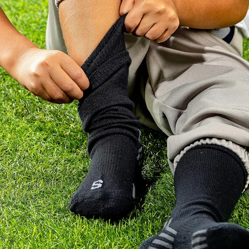Vista 4 de Franklin Sports Calcetines de béisbol y sóftbol juveniles, calcetines de béisbol y sóftbol para niños, calcetines deportivos altos para niños y niñas