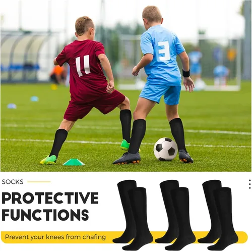 Vista 5 de SATINIOR Conjunto combinado de 3 pares de calcetines de béisbol y 3 cinturones para jóvenes y adultos para béisbol y sóftbol y calcetines