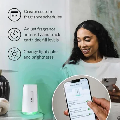 Vista 6 de AIRIA by Febreze - Kit de inicio de difusor de aroma inteligente para todo el hogar, 1 difusor de aroma inteligente AIRIA y 1 cartucho de fragancia