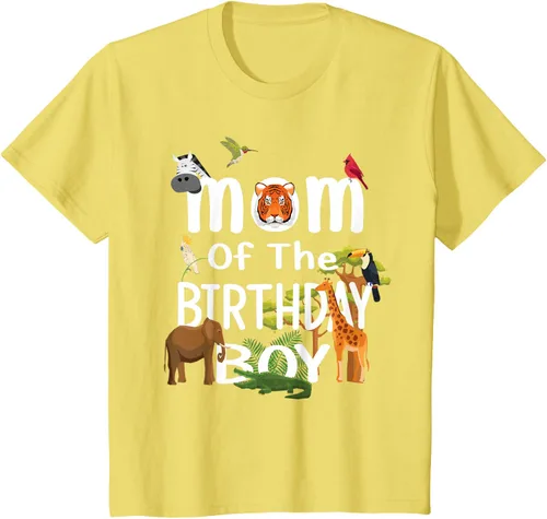 Vista 51 de Camiseta de fiesta de animales con temática de zoológico para niño de cumpleaños, Negro