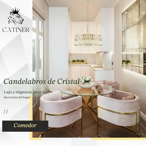 Vista 6 de CATINER Candelabros pequeños de cristal dorado, candelabro moderno de montaje semiempotrado con 4 luces de tambor de cristal, accesorio de luz