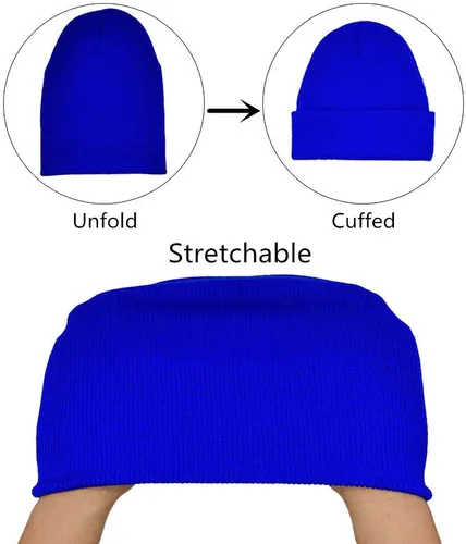 Vista 4 de Gorro de punto unisex para adultos, para hombres y mujeres, cálido y cómodo Beige