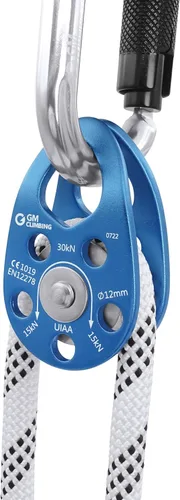 Vista 6 de GM CLIMBING Polea micro 30kN CE UIAA de la mejilla del oscilación certificada