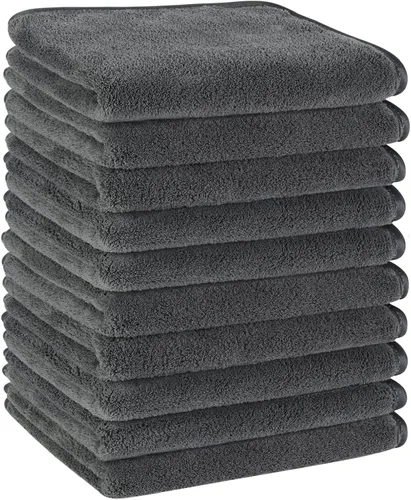 Vista 22 de KinHwa Toallas de mano de microfibra para baño, toallas faciales suaves y absorbentes, toallas de mano grises para baño, paños de lavado para spa