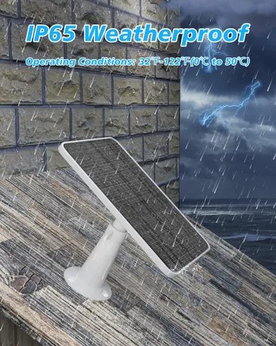 Vista 4 de Cargador de Panel Solar Compatible con Cámara Arlo Pro 5S/Pro 4/Pro 3/Pro 3 Floodlight/Ultra/Ultra 2, Paneles Solares de 6V 4.5W Carga IP65