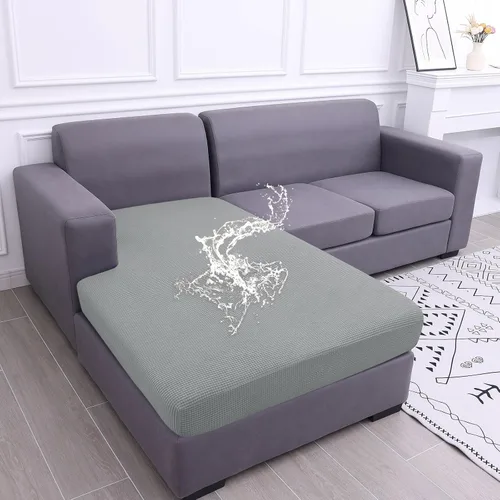 Vista 42 de Fundas impermeables para sofá seccional, fundas de cojín antideslizantes para sofá Ajuste seccional en forma de L, tela jacquard elástica, parte