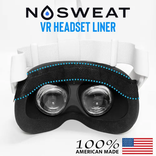 Vista 2 de VR Headset Sweat Liner - Protector de sudor para gafas de realidad virtual y Oculus, banda de sudor, paquete de 12