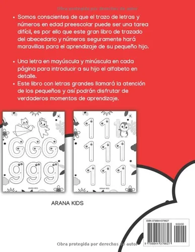 Vista 2 de GRAN libro para trazar letras y números para preescolar de 2 a 4 años - Educación Preescolar en casa (ACTIVIDADES PREESCOLAR) (Spanish Edition)