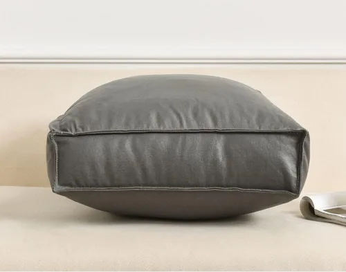 Vista 5 de YURRO Cojín lumbar para sofá, almohada de respaldo de piel sintética impermeable para cama, televisor, sofá, almohada de lectura con soporte