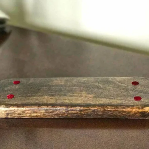 Vista 4 de Quemador doble de madera para incienso - Colector de cenizas grande hecho a mano para decoración del hogar