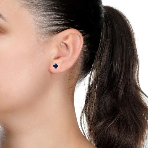 Vista 5 de Lavari Jewelers - Aretes redondos de piedras preciosas naturales para mujer en oro amarillo o blanco de 14 quilates con piedra natal de 0.197in