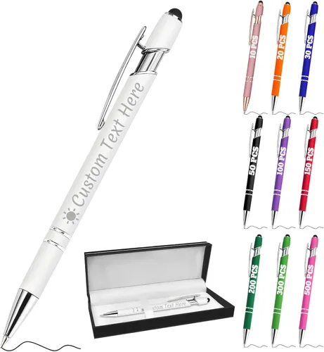 Vista 115 de Bolígrafos personalizados a granel 10 con nombre, grabados con punta de lápiz, bolígrafos de bola personalizados de escritura suave, regalos