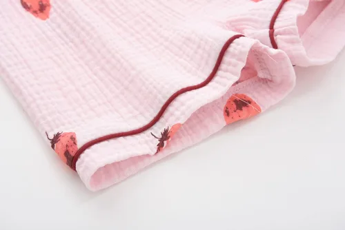 Vista 6 de BINIDUCKLING Pijama de verano con botones para niñas y niños de 18 meses a 12 años