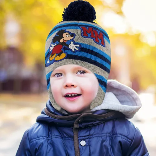 Vista 2 de Disney boys Winter Hat and Mitten Set, Mickey Mouse Toddler Beanie for Ages 2-4