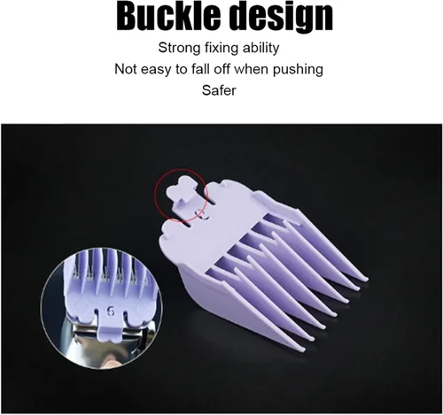 Vista 3 de Clipper Guard Holder Organizador con peines, suministros de peluquería, estuche de almacenamiento de peine guía, soporte de guardia de barbero