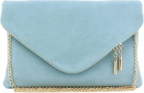Vista 10 de FashionPuzzle Oversized Envelope Clutch Evening Bag with Chain Strap XL-negro