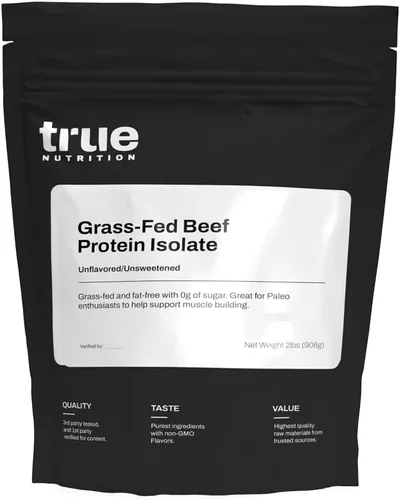 Vista 13 de True Nutrition Polvo aislado de proteína de carne de res alimentada con pasto – 1.02 oz de proteína por porción – Cero carbohidratos, sin grasa, sin