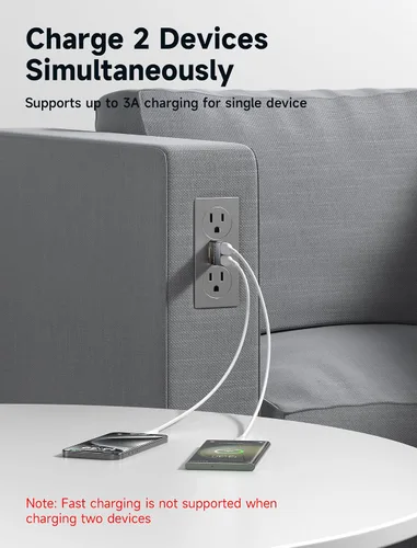 Vista 2 de JSAUX Bloqueador de datos USB (paquete de 2), transparente, 2 en 1, USB A macho a USB A y USB C hembra, solo para carga, protege contra juice