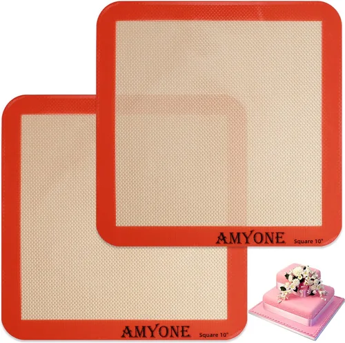 Vista 24 de AMYONE Alfombrilla para hornear de silicona de un cuarto, 2 piezas de alfombrillas para hornear de silicona antiadherente, hoja para galletas