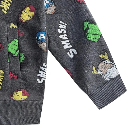 Vista 4 de Marvel Avengers Iron Man, Hulk and Captain America - Paquete de 2 sudaderas con capucha para niños pequeños y niños pequeños