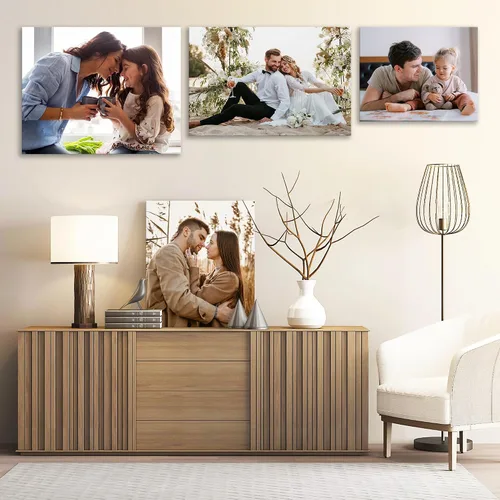 Vista 5 de Envío al día siguiente de impresiones en lienzo personalizadas con sus fotos (enmarcada 8x8 pulgadas) regalos de fotos personalizados impresiones