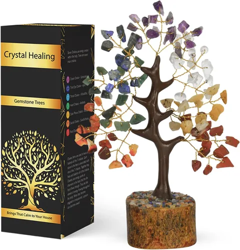 Vista 8 de NARIBABU Árbol de cristal de amatista, cristales curativos y piedras, regalos únicos para mujeres, árbol del dinero de Reiki y Feng Shui, decoración