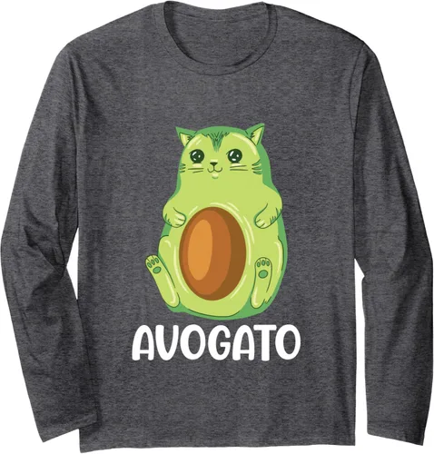 Vista 5 de Gato Vegano Avogato Aguacate Long Sleeve T-Shirt