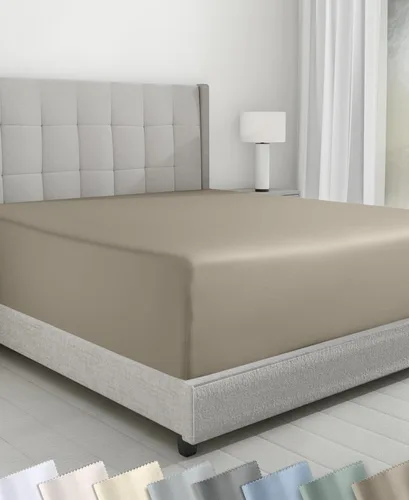 Vista 16 de California Design Den - Sábana bajera ajustable de algodón de 600 hilos, con bolsillo profundo elástico 01 - Blanco brillante