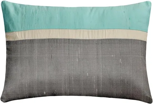 Vista 37 de Fabric Mart Direct Funda de cojín para sofá, fundas de cojín decorativas de color verde y gris, de 12 x 12 pulgadas, almohadas de retazos de bloques