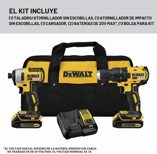 Vista 3 de DeWalt DCK277C2 - Juego de brocas compactas sin escobillas y impacto (20 V)