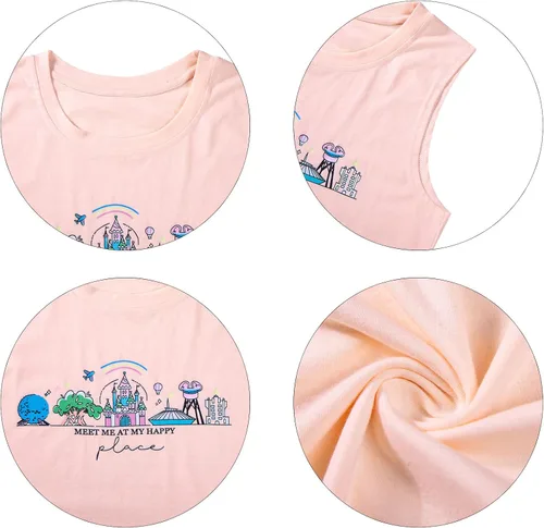 Vista 6 de FASHGL Magic Kingdom - Camiseta sin mangas para mujer, con texto en inglés "May The Magic Be with You", camiseta sin mangas con gráficos