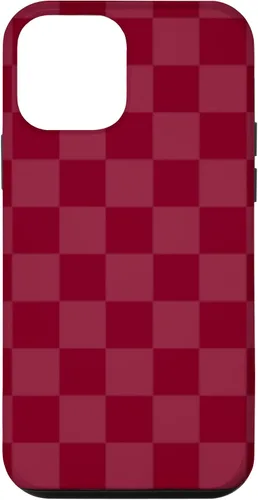 Vista 16 de Funda de diseño simple con diseño a cuadros rojo burdeos para iPhone 16