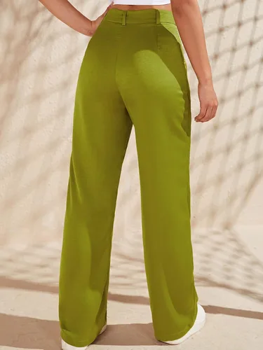 Vista 2 de Floerns Pantalones largos de entrenamiento de cintura alta para mujer