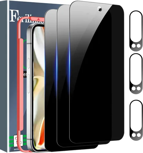 Vista 19 de Ferilinso [Instalación Automática de Polvo] Pack de 3 Protectores de Pantalla de Privacidad para Google Pixel 10 Pro XL, Accesorios Compatibles