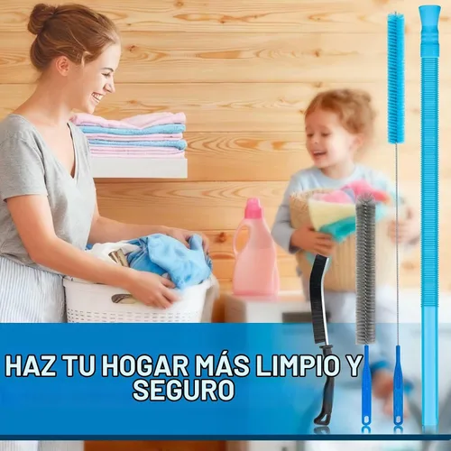 Vista 6 de Kit de limpiador de ventilación de secadora de 4 piezas con cepillo para pelusas, cepillo profesional de ventilación de secadora, herramientas
